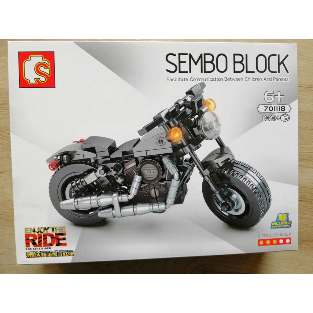 (có sẵn) bộ đồ chơi lắp ráp mô hình Technic Sembo Motorcycle Xe MôTô Monkey Moto CB750 Ducati Halle