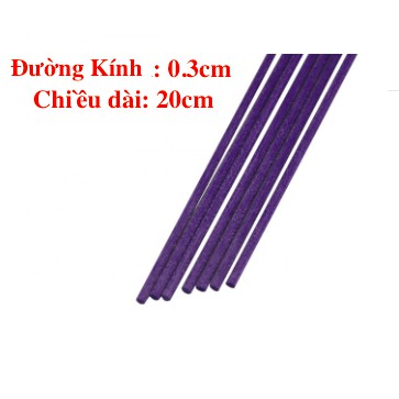 Que khuếch tán tinh dầu toả hương gồm que mây tự nhiên &amp; que sợi tổng hợp nhiều màu 3mm x 20cm, 3mm x 24cm, 4mm x 25cm