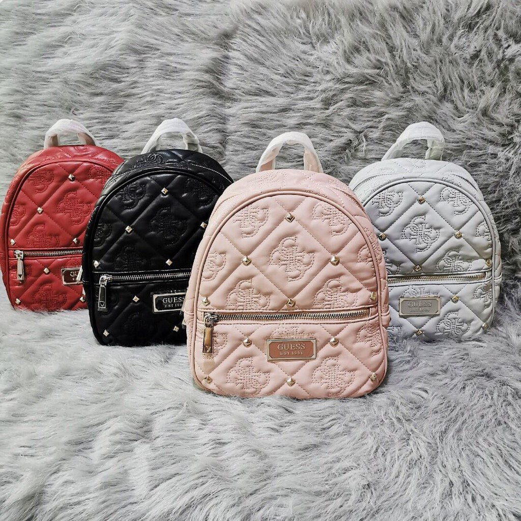 ✉✷☒Guess Heavy Industry Rivet Car Line Letter Backpack Ba lô một vai nữ