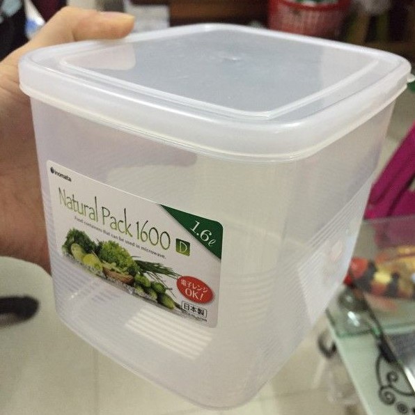 Hộp thực phẩm vuông 1600ml Inomata nội địa Nhật Bản
