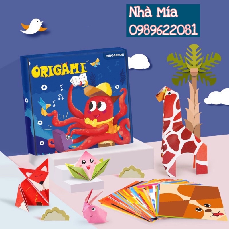 GẤP GIẤY FUN ORIGAMI  144 TỜ KÈM SÁCH HƯỚNG DẪN ( có ảnh thật)