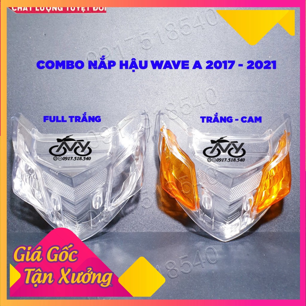 Combo Nắp Đèn Hậu Trắng + nắp xinhan Wave a 2006 - 2021 , Wave S 100 , Rs 100 , Wave 50cc ( giá 1 bộ có nắp xinhan) (Ảnh