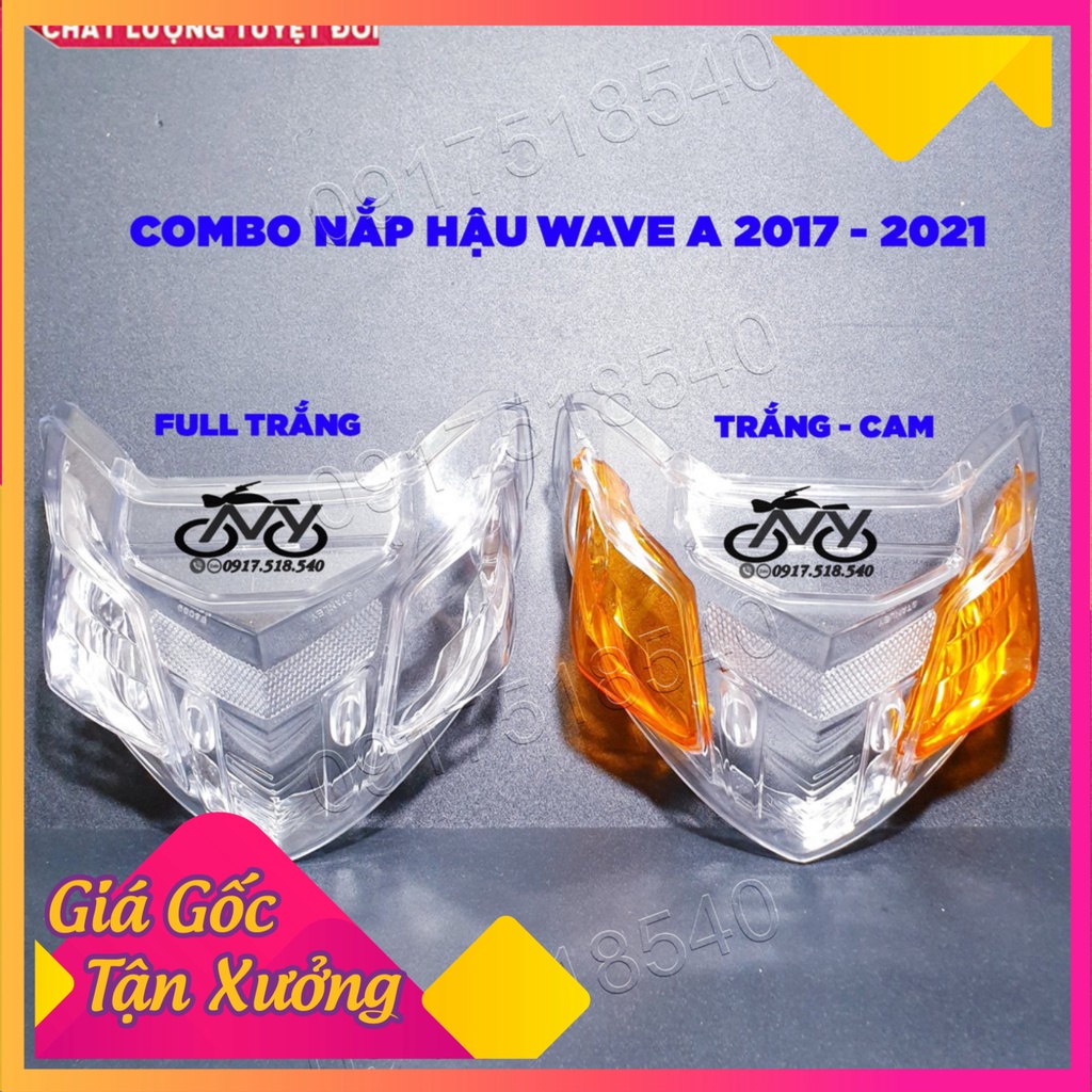 Combo Nắp Đèn Hậu Trắng + nắp xinhan Wave a 2006 - 2021 , Wave S 100 , Rs 100 , Wave 50cc ( giá 1 bộ có nắp xinhan) (Ảnh