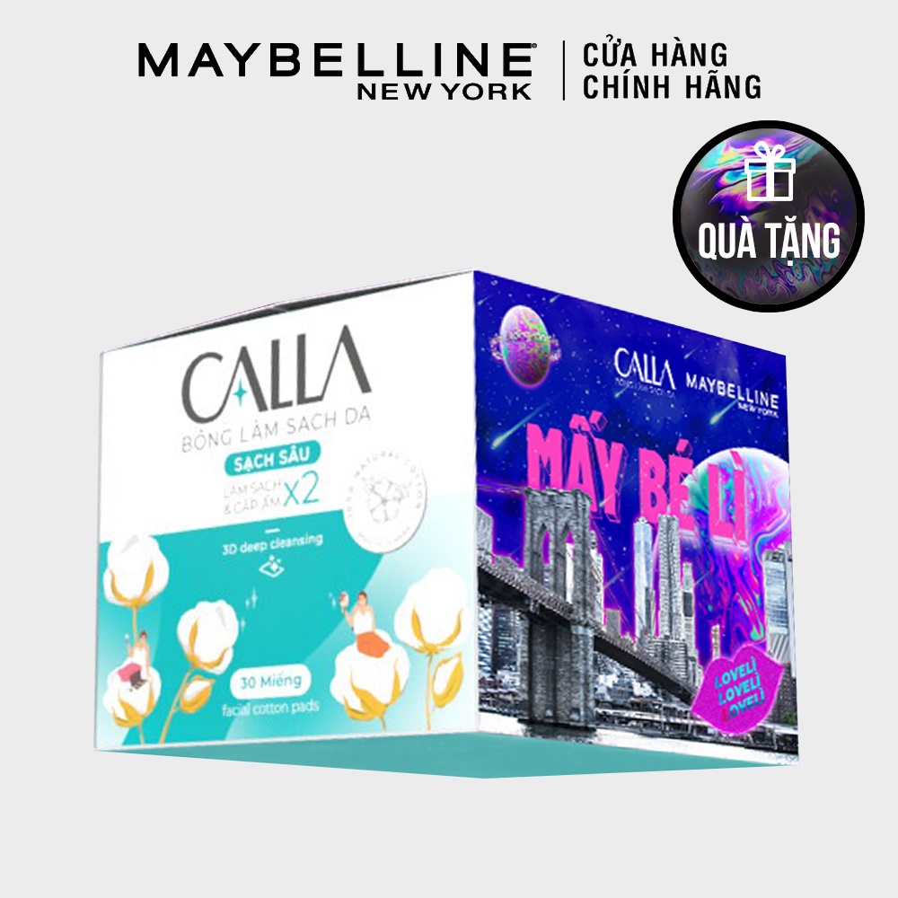 [Quà tặng không bán] Hộp bông tẩy trang Mấy Bé Lì Maybelline New York x Calla Gimmick