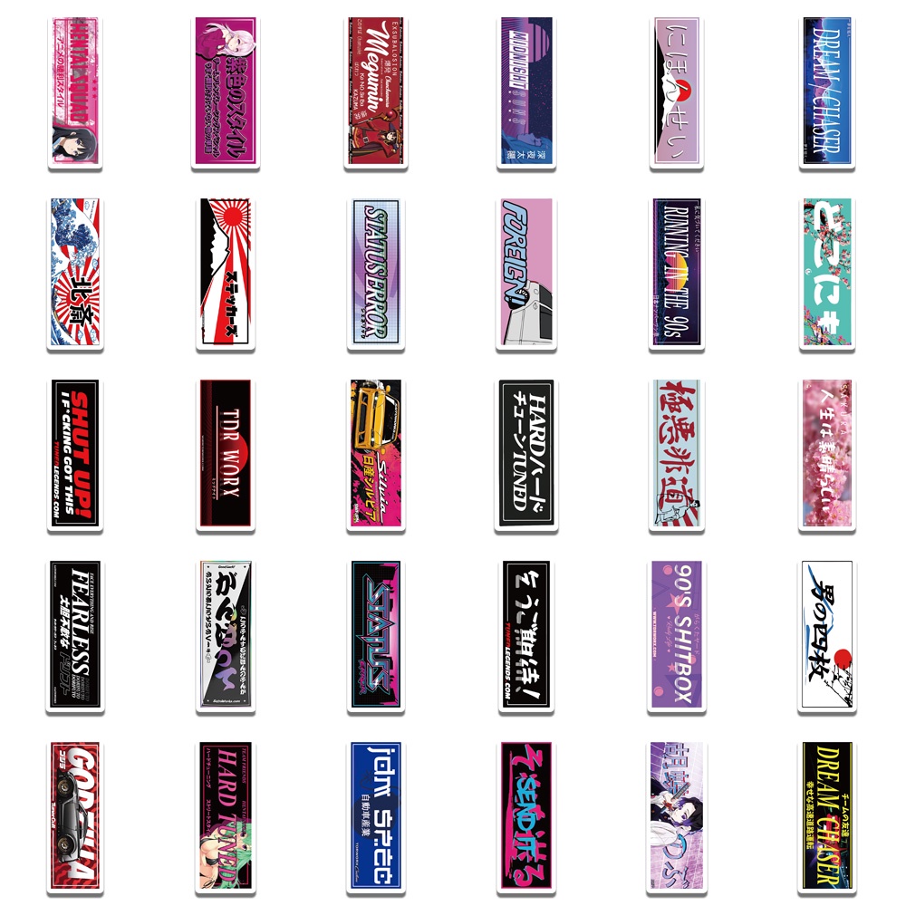 Bộ 66/ Đề Can Hình Anime Nhật Bản JDM Racing Car Trang Trí Laptop Xe Máy Xe Hơi Chống Thấm Nước