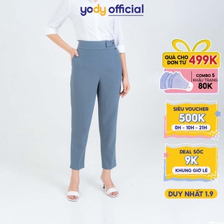 Quần âu nữ Yody cá eo dáng baggy trẻ trung cá tính QAN3033