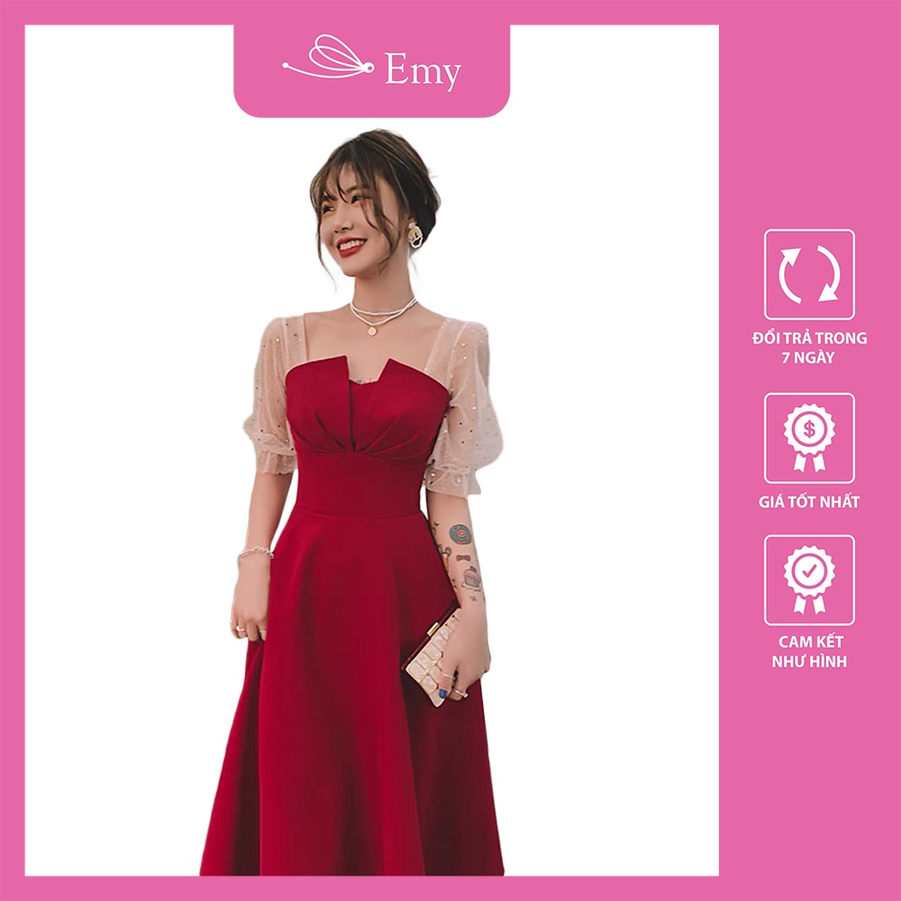 Đầm nữ đầm dự tiệc dáng dài sang trọng sang chảnh Thời Trang Emy 80077