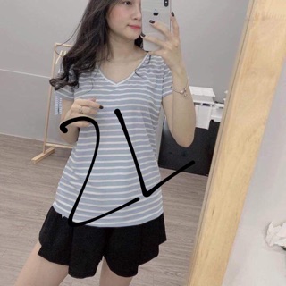 Áo phông kẻ pátel combo 2c