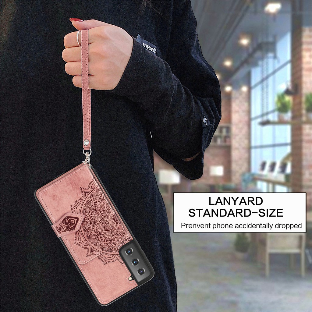 Ốp Lưng Da Nắp Gập Thời Trang Có Ngăn Ví Đựng Thẻ Tín Dụng Cho Samsung Galaxy S21 | BigBuy360 - bigbuy360.vn