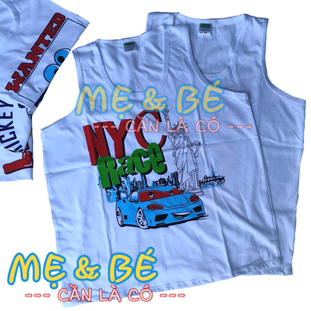 Áo Ba Lỗ Cho Bé Cotton Trắng Bossini Mặc Mát