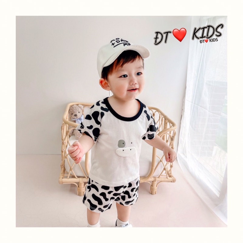 Bộ ngắn tay quần ngắn bé trai bé gái ❤️ freeship ❤️ đồ bộ dễ thương cho bé chất cotton, bộ bò sữa cho bé