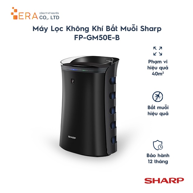 [Mã ELHA10 giảm 6% đơn 5TR] Máy Lọc Không Khí Bắt Muỗi Sharp FP-GM50E-B