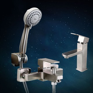 Cặp đôi sen tắm và vòi lavabo inox Zento CB006