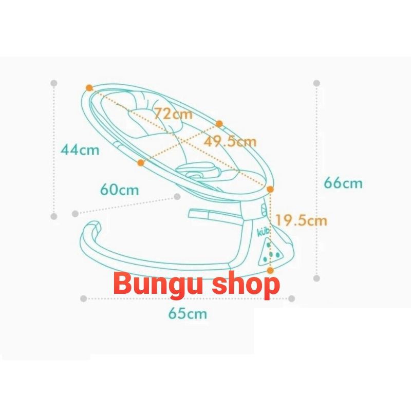 [FREESHIP] Nôi rung/Võng điện tự động KUB cho em bé, trẻ sơ sinh có nhạc - BUNGUSHOP