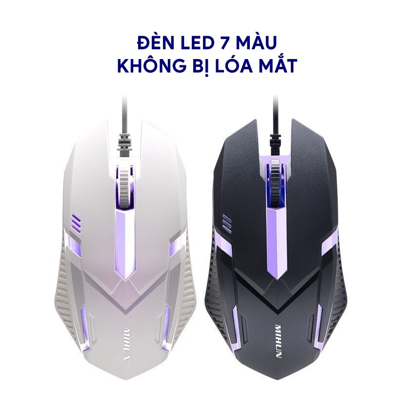 Chuột gaming, chuột có dây vi tính laptop MIHUN M103 đèn LED cho game thủ văn phòng kèm lót chuột