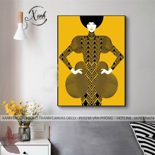 Tranh canvas cô gái trừu tượng TCVG96 tặng đinh treo tranh