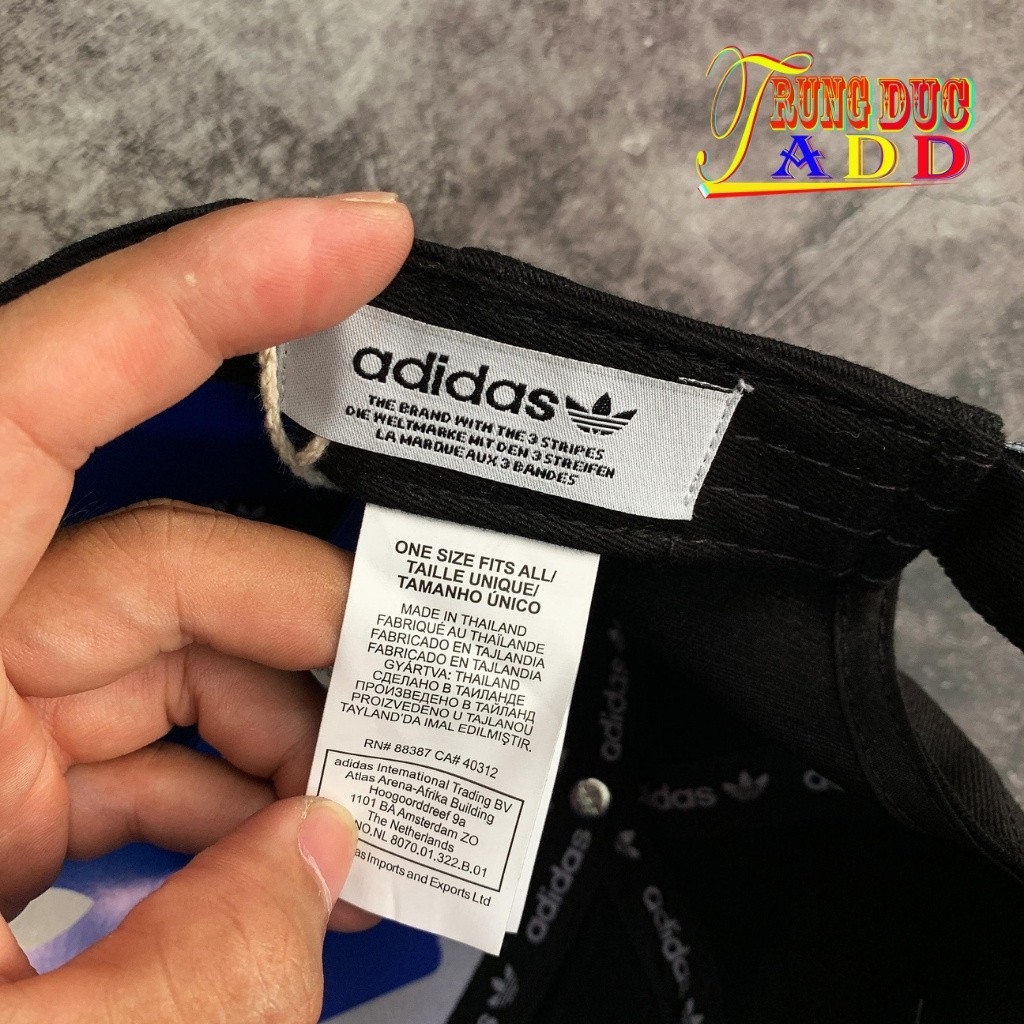 Mũ Lưỡi Trai Adidas Đen Logo 3 Lá Truyền Thống Chất Cực Đẹp Fom Cứng Cáp Full Tag Code Trungducadidas