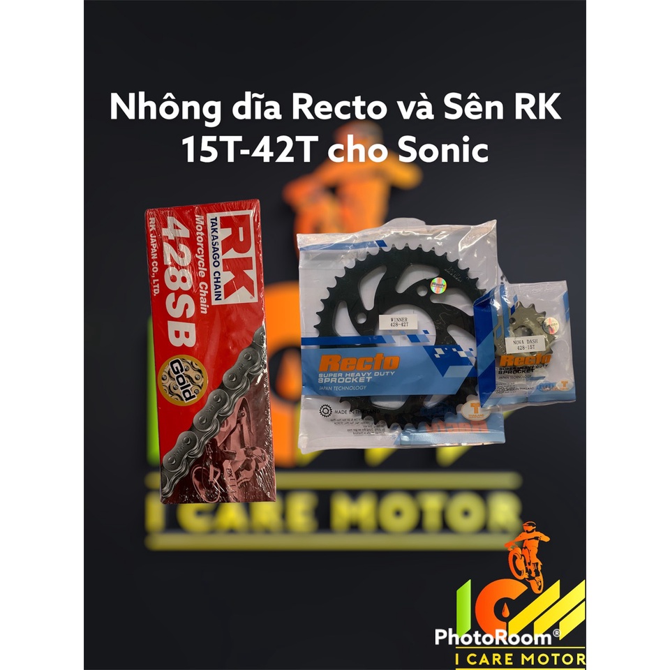 Combo Nhông Dĩa Recto Và Sên RK Chính Hãng Cho Sonic 14T-42T