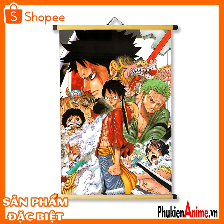 Shop Anime Hcm - Tranh treo vải 40x60 Anime One Piece mẫu 2