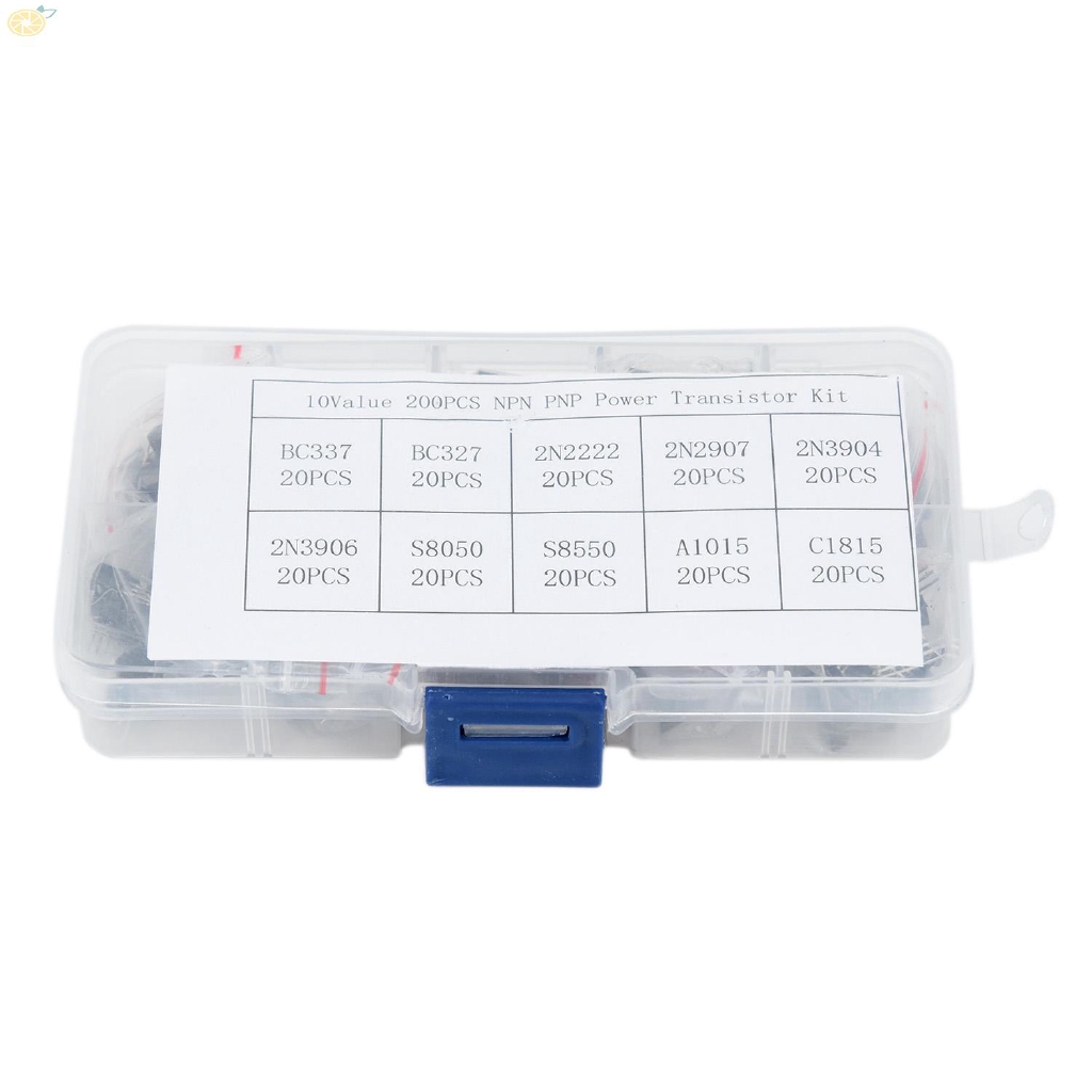 Hộp 200 transistor 10 loại BC327 2N2907 2N3904 2N3906 S8550 A1015 C1815 BC337 2N2222 S8050