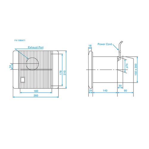 Quạt hút gắn tường Panasonic sử dụng cho nhà tắm FV-10BAT1