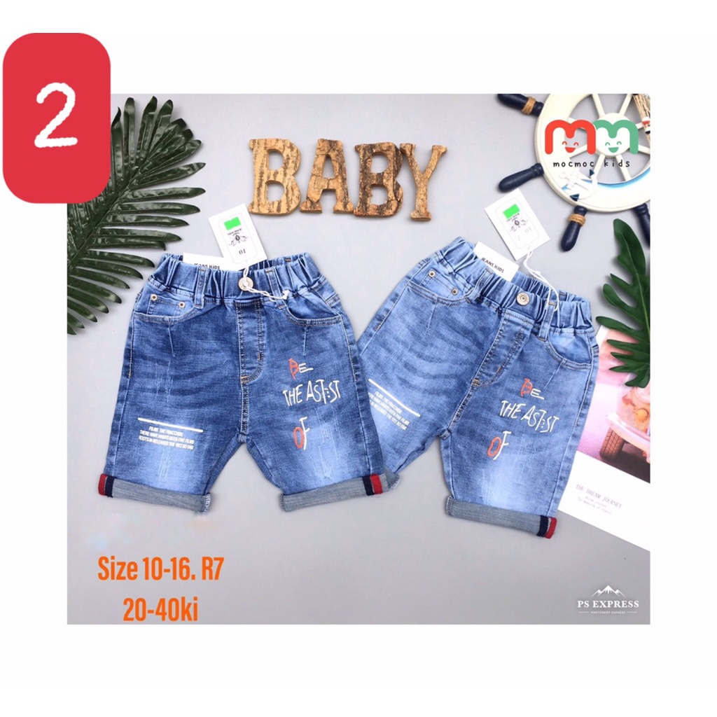 Quần jean bé trai size đại lửng cao cấp chất jean cotton mềm co dãn cho bé 15kg đến 47kg