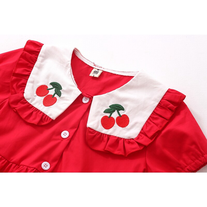 [Kacily]đầm bé gái Đầm cotton ngắn tay bé gái 1-9 tuổi đầm dự tiệc quà sinh nhật nhập khẩu
