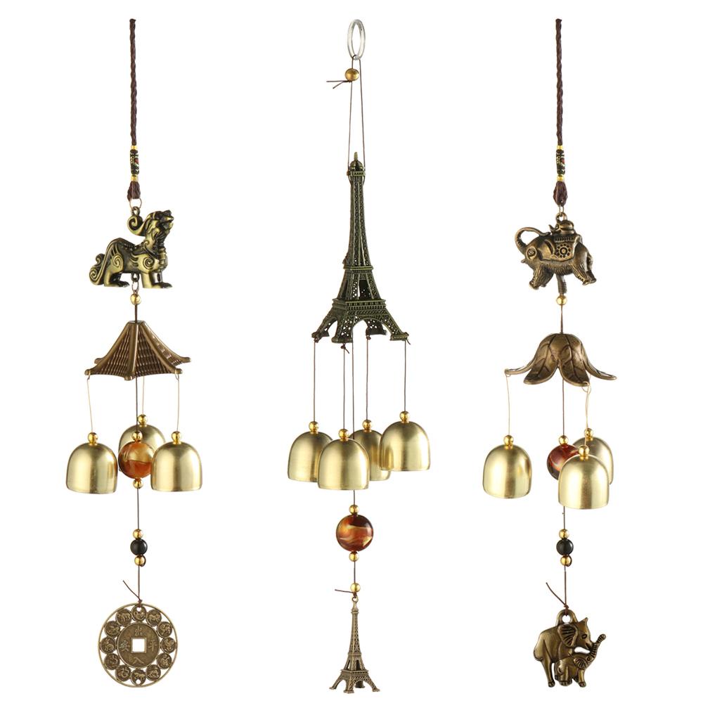 Chuông Gió Kim Loại Hình Chim Công Phong Cách Trung Hoa Cổ Điển Charms
