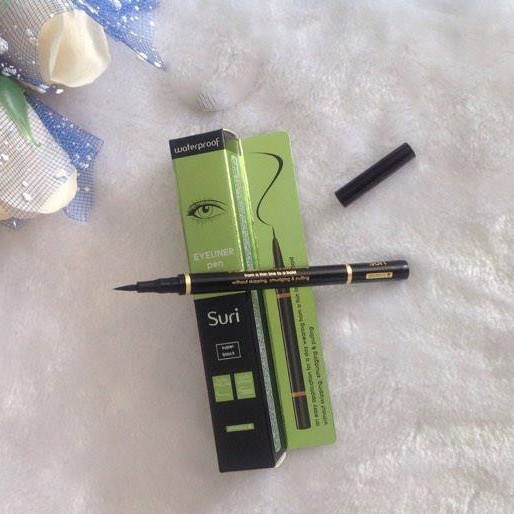 Bút kẻ mắt nét siêu mảnh không trôi Suri Waterproof Eyeliner Pen Hàn Quốc - Hàng chính hãng