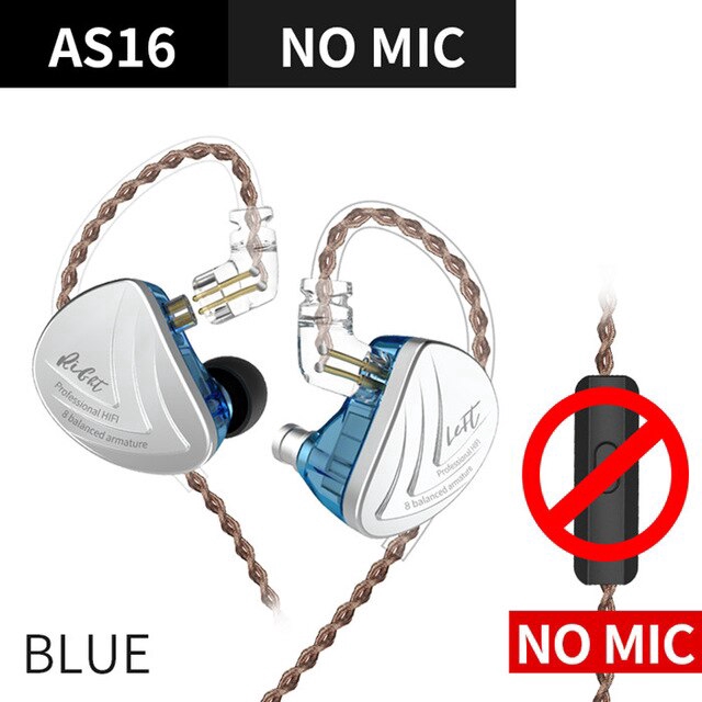 Tai nghe nhét tai KZ AS16 HIFI PK AS10 C16 BA10 AS06 ZS10 ZST chất lượng cao