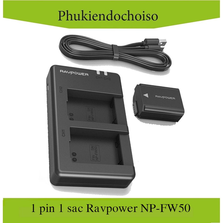 Combo 01 Pin + 01 Sạc RAVPOWER NP FW50 (RP-PB056)