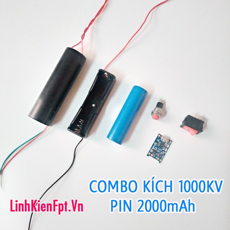 Bộ Kích điện 1000KV- Combo Đầy Đủ Pin 2000mAh