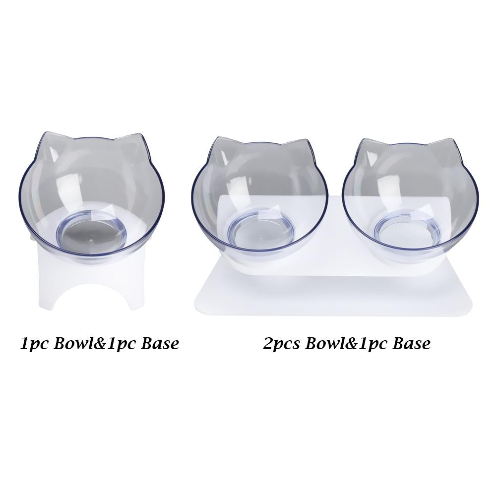 Tô Đựng Thức Ăn Cho Mèo LAYOR1 Có Thể Tháo Rời 15 Độ° Đĩa Đựng Thức Ăn Cho Thú Cưng Trong Suốt Thiết Kế Nghiêng Hình Tai Mèo