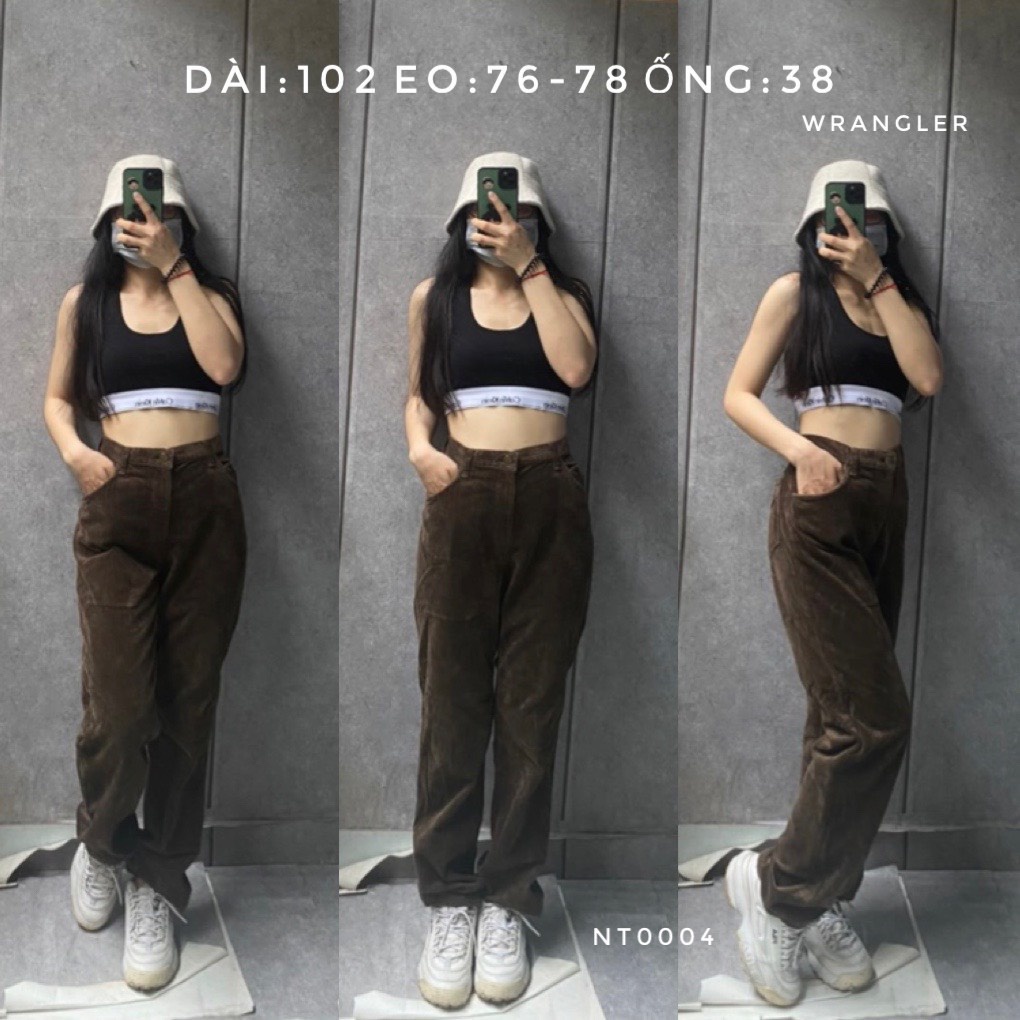 Quần nhung tăm 2hand unisex nam nữ