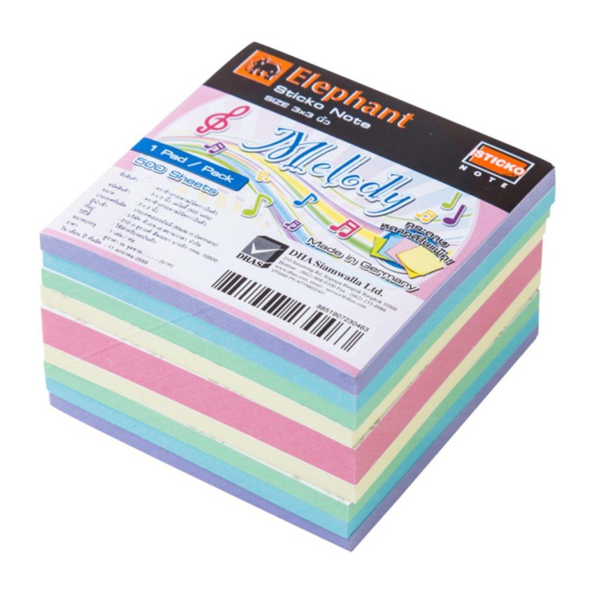 Xấp 500 tờ Giấy ghi chú, giấy notes Elephant 3X3 MELODY