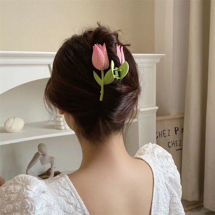 Kẹp tóc Haimeikang hình hoa tulip phong cách Hàn Quốc chất lượng cao dành cho nữ