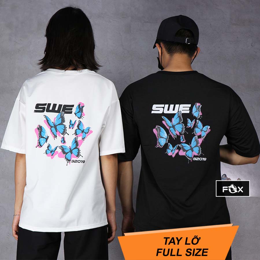 Áo thun tay lỡ dáng unisex form rộng phong cách ullzang in hình ngẫu nhiên