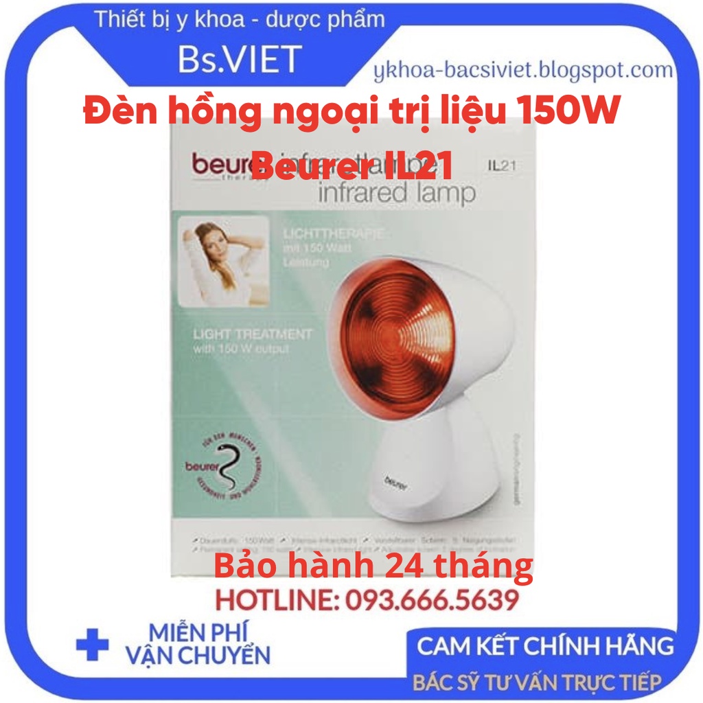 Đèn hồng ngoại Beurer IL21 loại 150W-Chính hãng xuất xứ Đức,chữa đau nhức mỏi,chăm sóc da hiệu quả,bảo hành 24 tháng