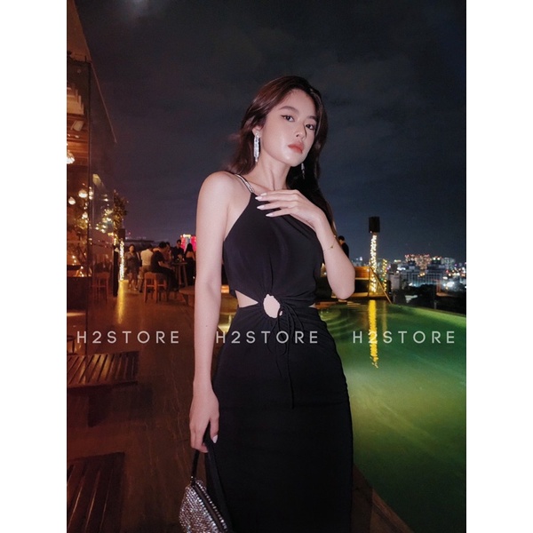 ĐẦM 1 DÂY VAI KHOÉT EO - QA01594