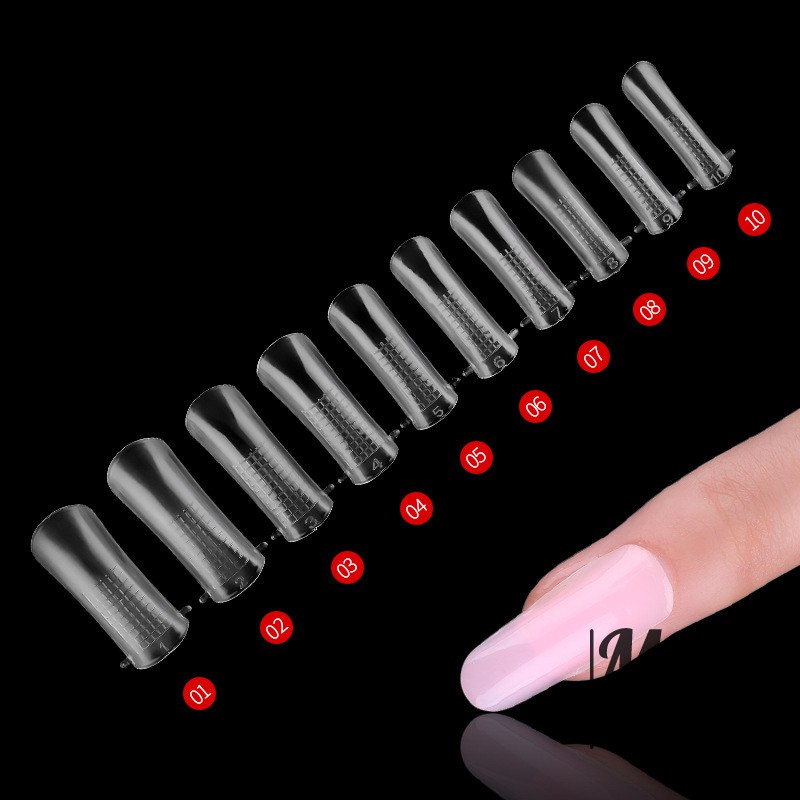 Set 100 khuôn móng tay nhân tạo trong suốt có thể tái sử dụng