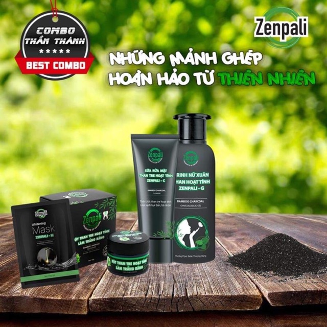 Combo Zenpali-Ddvs Trinh Nữ Xuân-Bột trắng răng than hoạt tính- Sữa rửa mặt Zenpali