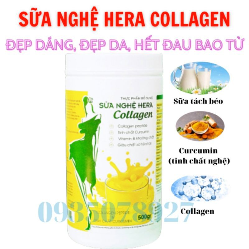 Sữa Nghệ Hera Collagen 500g [CHÍNH HÃNG] - Giúp Đẹp Dáng, Đẹp Da, Hết Đau Bao Tử