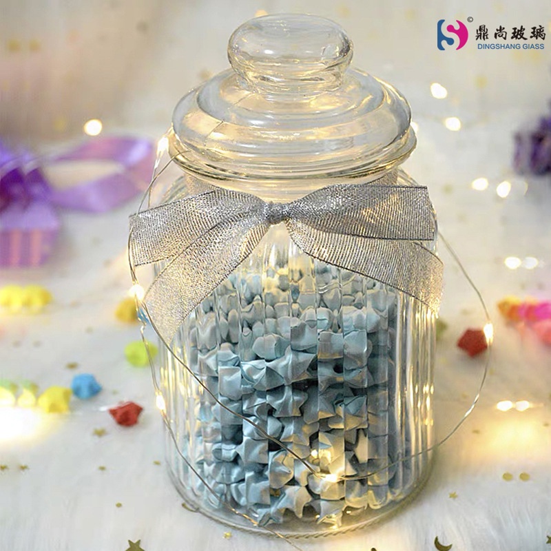 Lọ Thủy Tinh Rỗng Trong Suốt Hình Ngôi Sao Đựng Hoa Hồng Origami Sáng Tạo