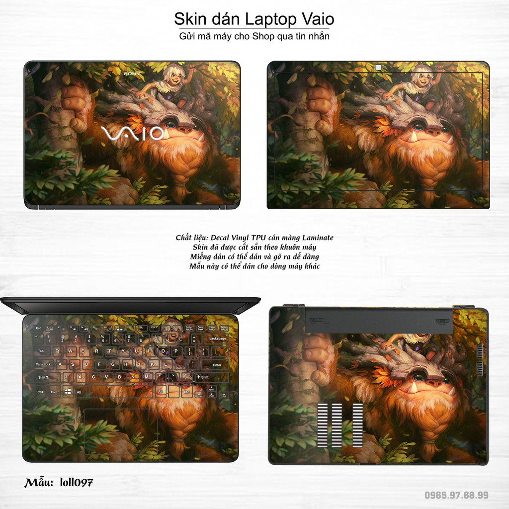 Skin dán Laptop Sony Vaio in hình Liên Minh Huyền Thoại nhiều mẫu 14 (inbox mã máy cho Shop)