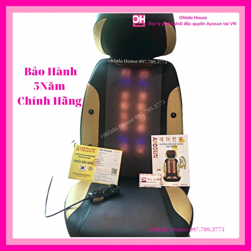 𝐆𝐈𝐀́ 𝐇𝐔̉𝐘 𝐃𝐈𝐄̣̂𝐓𝐁𝐇 𝟓 𝐍𝐀̆𝐌 Đệm Massage Toàn Thân 𝗔𝗬𝗢𝗦𝗨𝗡 Hàn quốc - Ohlala House đại lý phân phối