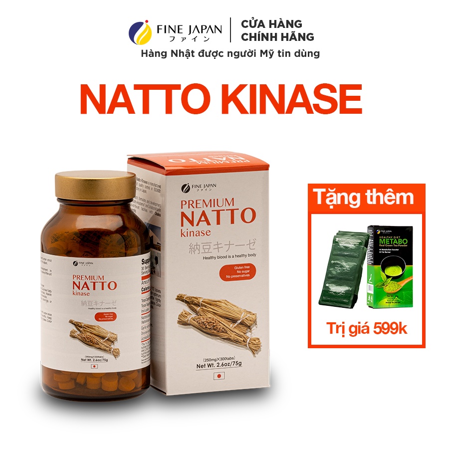 Viên uống Chống Đột Quỵ Natto Kinase Nhật Bản (Hoạt huyết dưỡng não) - Fine Japan (Hộp 300 Viên)