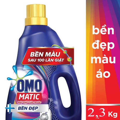 OMO nước giặt bền đẹp dùng cho máy giặt cửa trước 2.3kg/chai