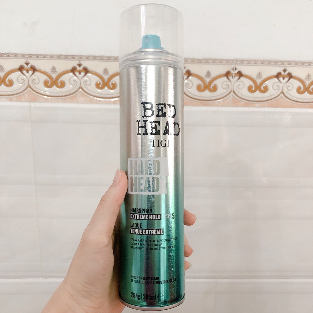 Xịt siêu cứng, giữ kiểu lâu bền Tigi Bed Head Hard Extreme Hold Hairspray 385ml ( New 2021 )