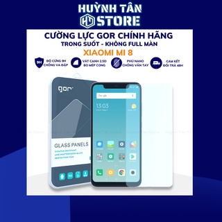 Kính cường lực xiaomi 8 trong suốt KHÔNG FULL MÀN chống bám vân tay chính hãng Gor phụ kiện huỳnh tân store