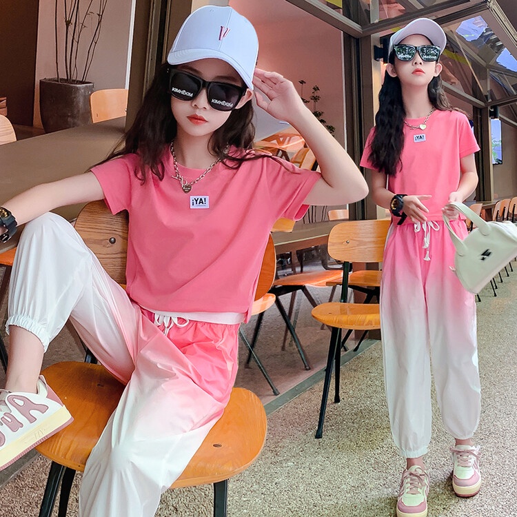 Set Đồ Mùa Hè Hai Món Màu Sắc Gradient Thời Trang Dành Cho Bé Gái